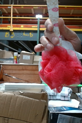 Pink Nylon Bath Loofah