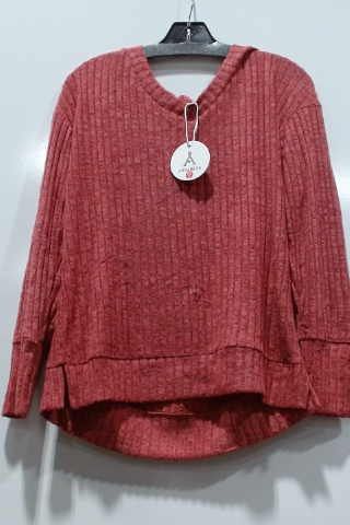 Anna-Kaci Ribbed Knit Hoodie