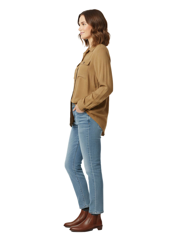 Long Sleeve Shirt Button Up with Pocket