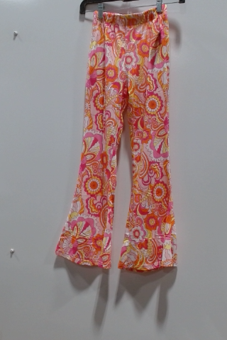 Pink Floral Bell Bottom Pants