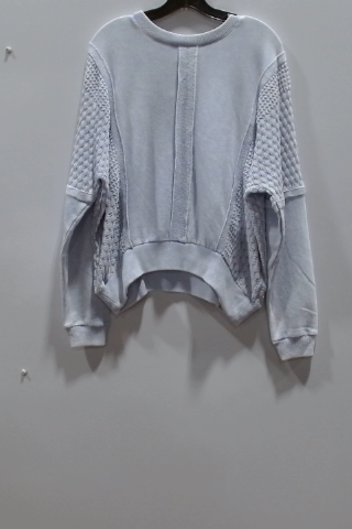 Free People Women's Blue Cotton Blend Activewear Sweatshirt
