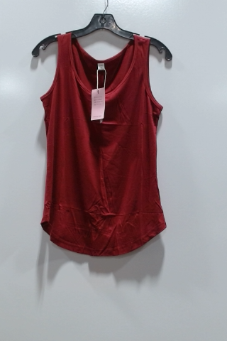 Women's Red Cotton Activewear Tank Top