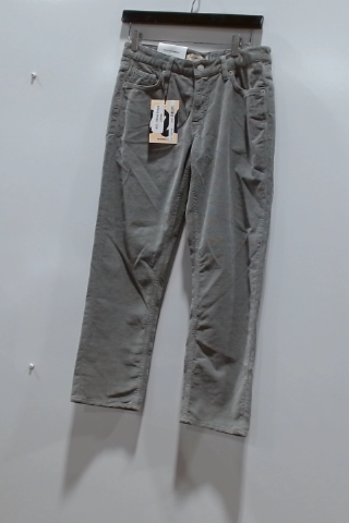 Hudson Nico Corduroy Straight Crop Pants in Gray