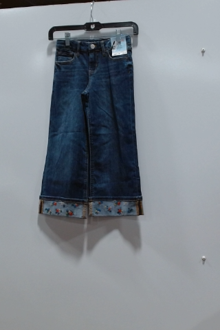 The Children's Place Girls Dark Wash Cuffed Hem Flare Jeans