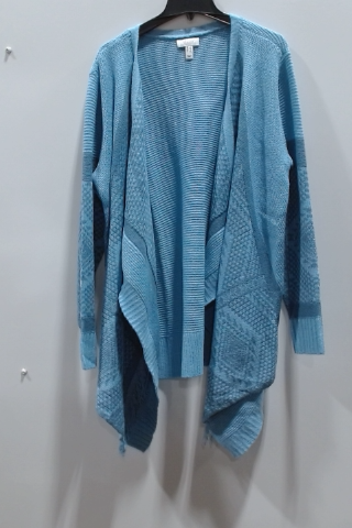 Cynthia Rowley Women's Blue Cotton Blend Cardigan Sweater