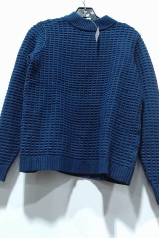 Textured Cotton Blue Sweater