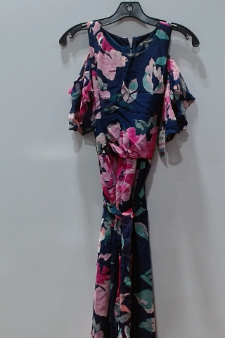 Lauren Ralph Lauren Floral Navy Cold Shoulder Maxi Dress