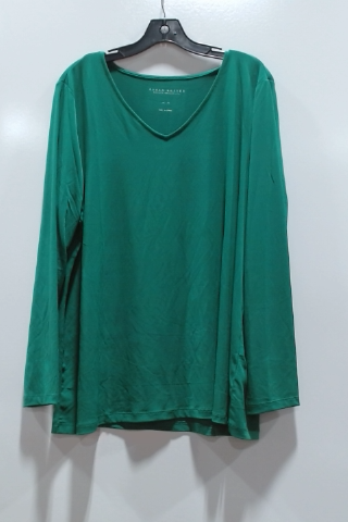 Karen Miller Long Sleeve Green V-neck Shirt
