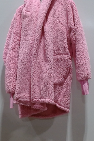 Pink Fleece Hooded Lounger