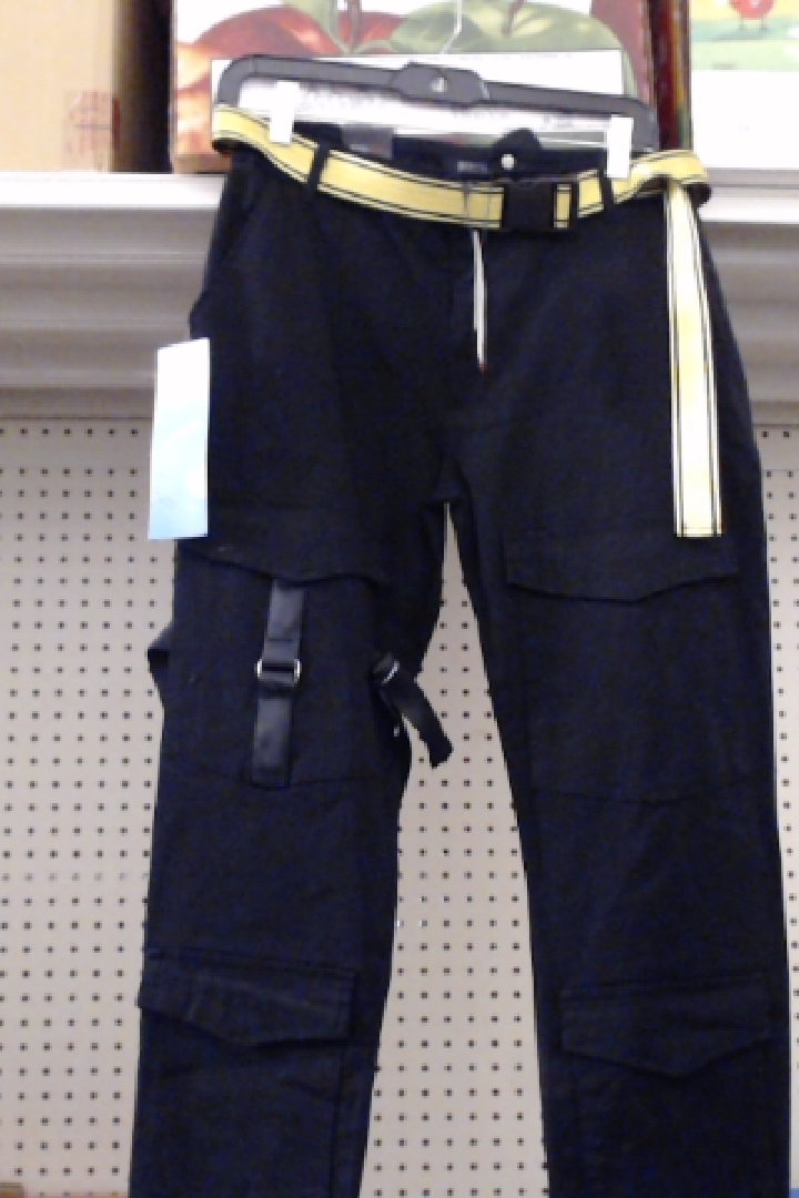Black belted cargo pants