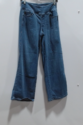 Wide Leg Pull On Denim Pants