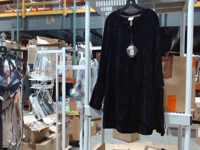 CJ Banks Black Velvet Long Sleeve Top