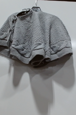 Gray Knit Poncho
