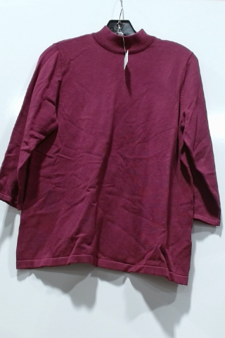 Liz Claiborne Maroon Cotton Sweater