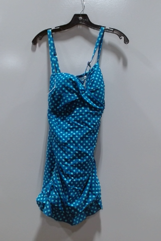 Kenneth Cole Reaction Women's Blue Polka Dot One-Piece Swimsuit