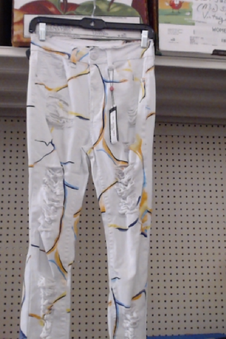 EA7 White Distressed Denim Jeans