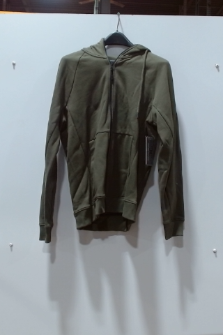 Lululemon Men's Olive Green Full Zip Cotton Blend Hoodie