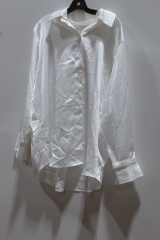 White Long Sleeve Satin Shirt