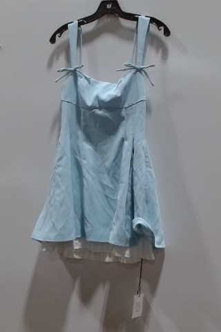 For Love & Lemons Women's Light Blue Satin Mini Dress