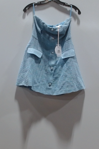 Free People Strapless Blue Mini Dress