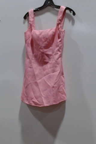 Pink Linen Mini Dress