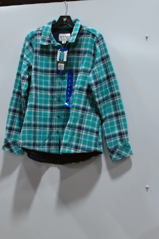 Orvis Women's Green and Blue Plaid Quilted Barn Coat