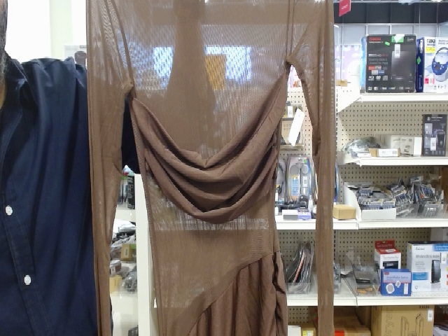 NBD Brown Mesh Long Sleeve Dress