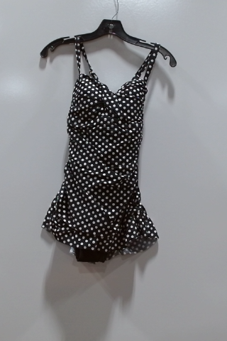 Retro Polka Dot Ruffled Swimsuit
