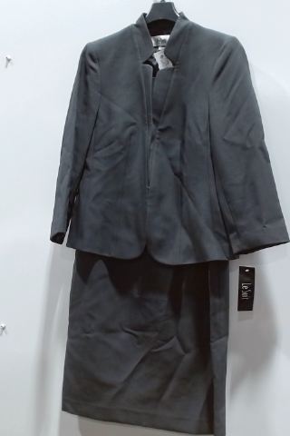 Le Suit Gray Skirt Suit