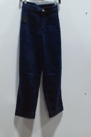 Reformation Blue Corduroy High-Waisted Pants
