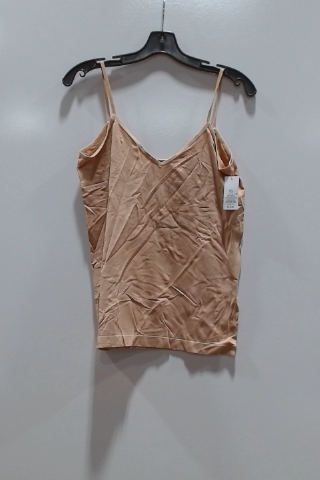 A New Day Beige V-Neck Tank Top