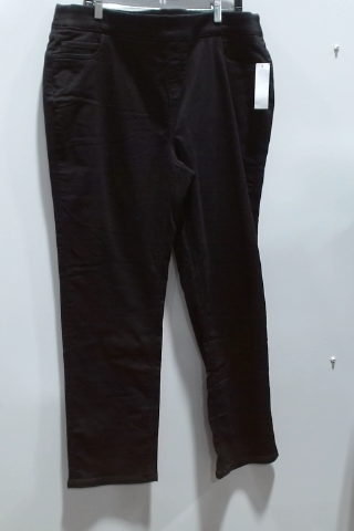 Alfred Dunner Corduroy Pants Elastic Waist Pull On Black