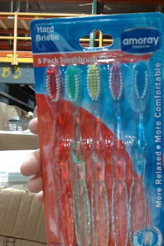 Amoray Premium Hard Bristle Toothbrush 5-Pack