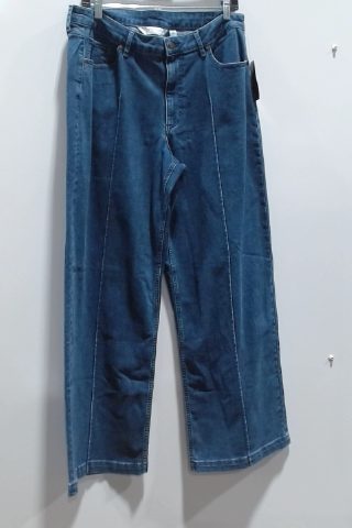 Alfred Dunner Women's Jeans Blue Cotton Wide Leg