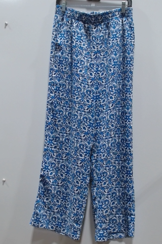 Blue Floral Print Pants