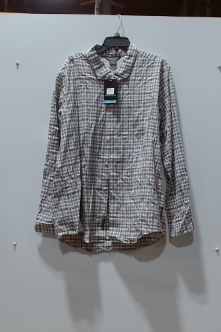 Gray Plaid Button-Down Shirt