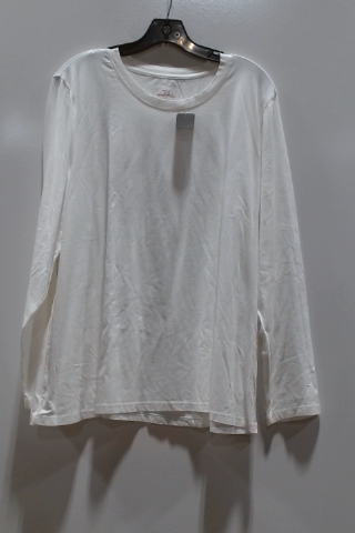 Fruit of the Loom White Cotton Long Sleeve Shirt
