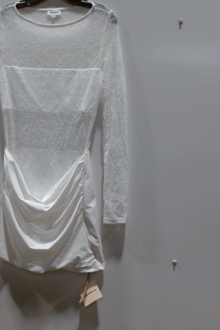 Wilfred Free White Lace Long Sleeve Mini Dress