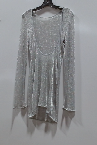 Silver Long Sleeve Blouse