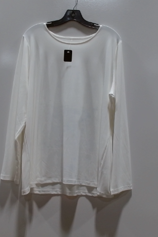 Alfred Dunner Women's XL White Polyester Long Sleeve Shirt