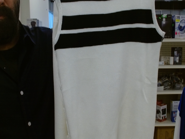 Black and White Striped Sleeveless Top