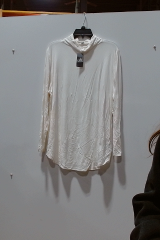 M White Long Sleeve Mock Neck Top