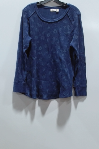 Style & Co. Women's Floral Print Long Sleeve Waffle Knit Top