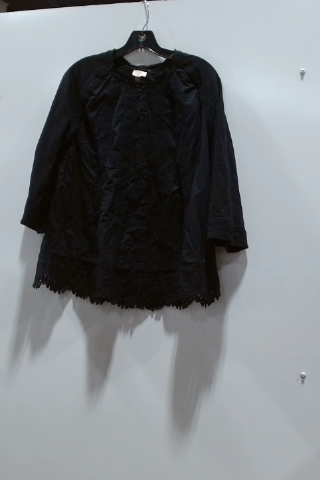 Free People Black Cotton Blouse