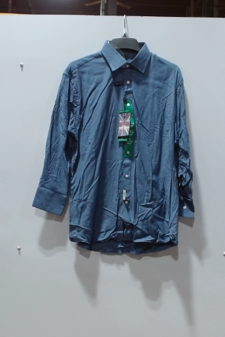 Blue Cotton Long-Sleeve Shirt