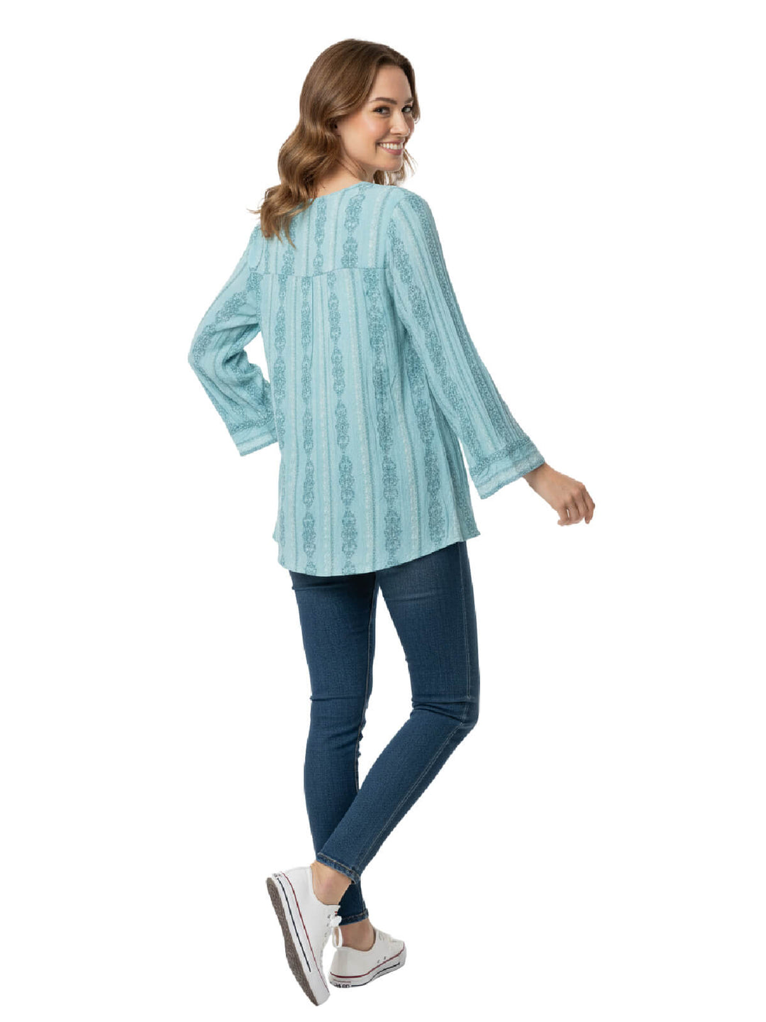 NY Collection Women's Long Sleeve V-Neck Blouse