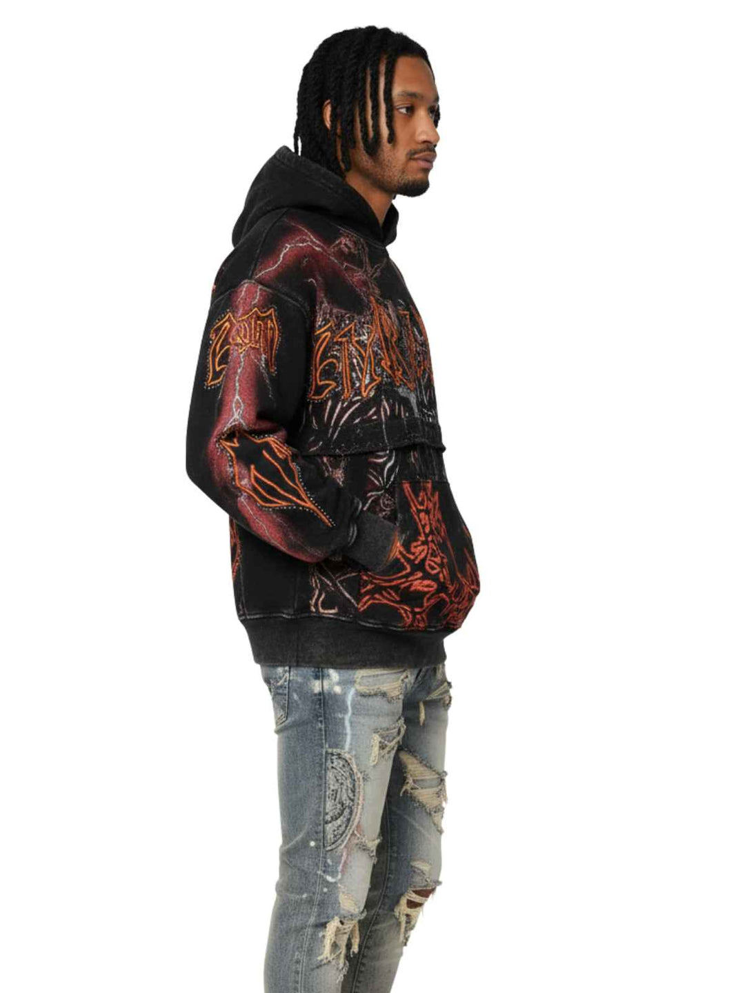 Smoke Rise Paradise Fleece 2fer Hoodie Mens Style : Fo25567