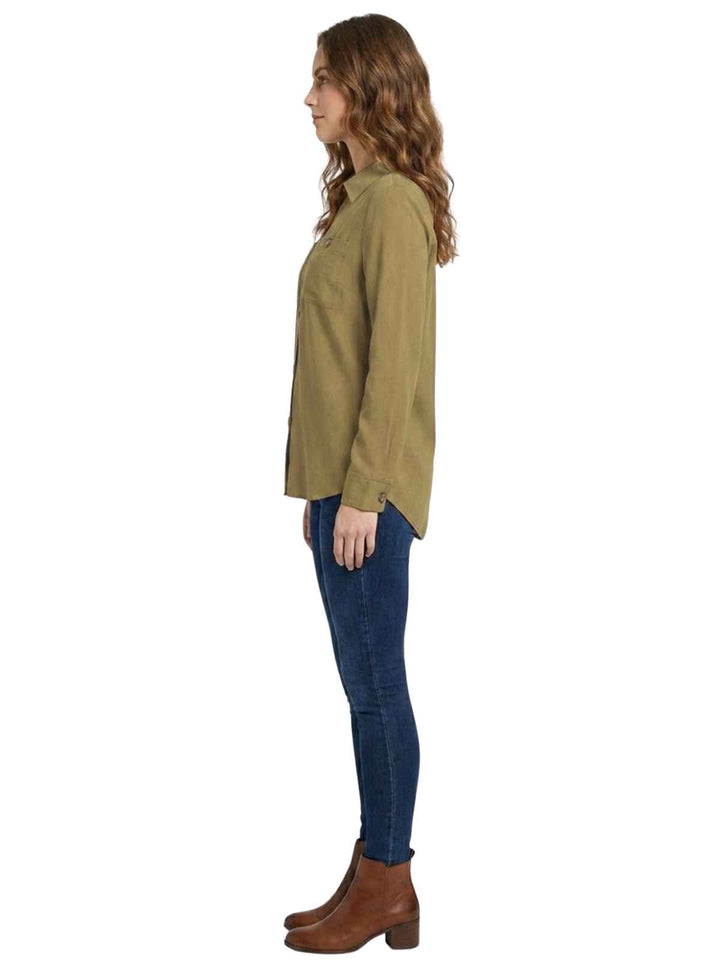 A.n.a Women's Button Down Long Sleeve Shirt