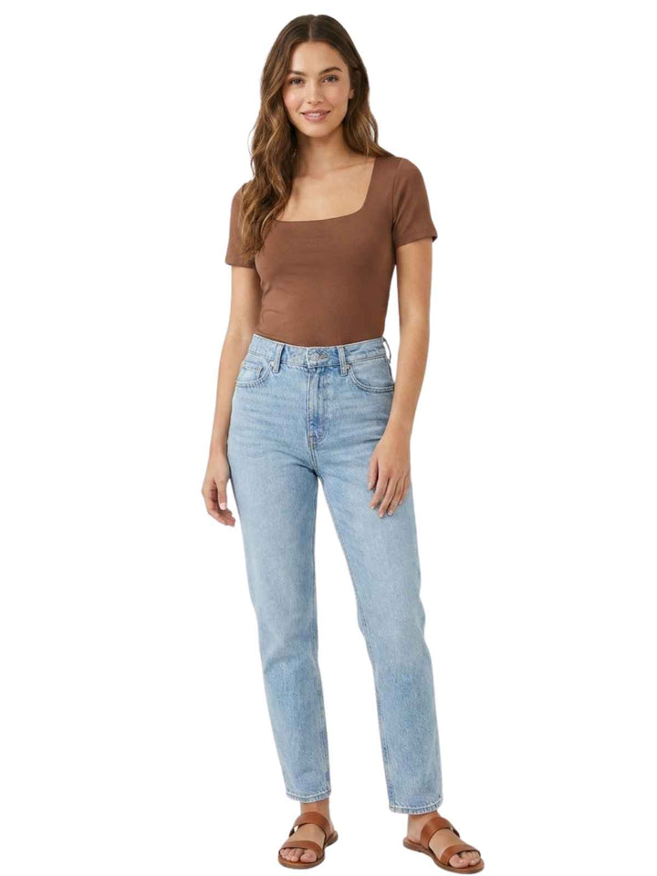 Brown Short Sleeve Top