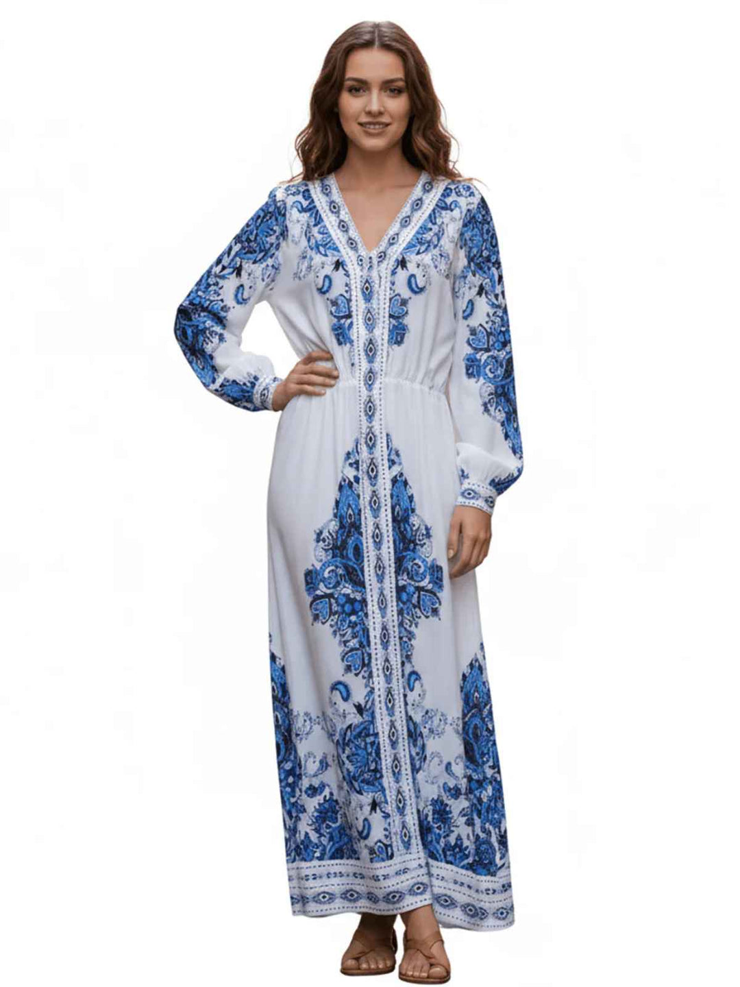 Printed Long Sleeve Dress